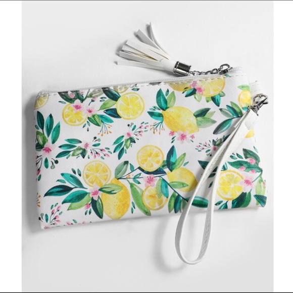 Everlily Rain Handbags - LAST 1! Lemon Print Clutch Wristlet w/ Wrist Strap